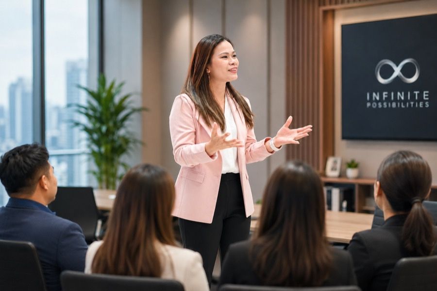 A SoulSync coach facilitating a boardroom session